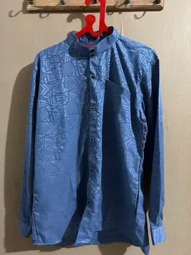 Baju Koko Kemko Embos Sultan ( Warna Denim, ukuran XL )