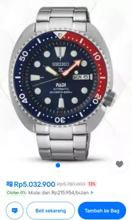 Jam Seiko Turtle PADI