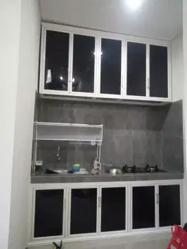 Kitchen set aluminium bisa custom ya + Free pasang,Free ongkir