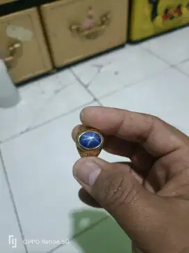 Batu cincin star 6 iketan baja kuning anti luntur
