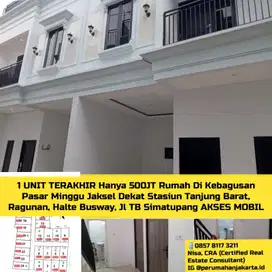 Rumah Siap Huni Cepat Di Pasar Minggu Dekat Ragunan Stasiun Tanjung Br
