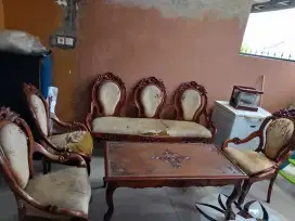 KAYU JATI KURSI SET MEJA