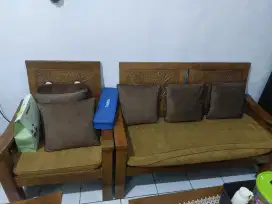 bangku set meja kayu jati