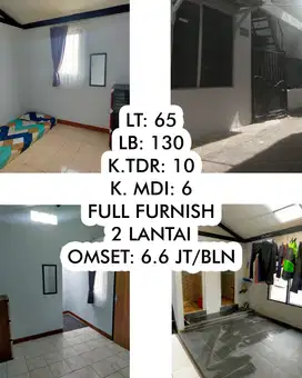 Jual Kost Kosan Murah di Tengah Kota, Full Furnish, 2 Lantai