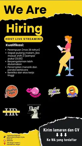 Lowongan Host Live Streaming