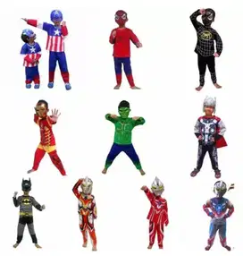 Baju Celana Topeng 1 Set Anak Super Hero Laki Laki 2 - 10 Tahun Kostum