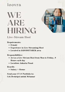 Lowongan Pekerjaan Host Live Streaming