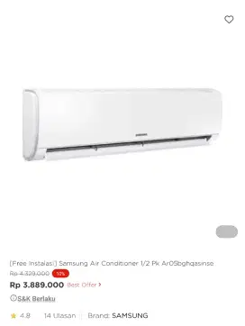 ac setengah PK promo bisa cicilan syarat ktp tanpa dp