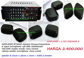 paket ampli + speaker kecil