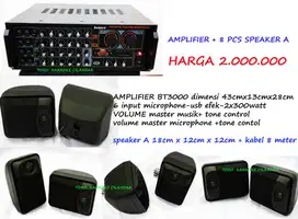 amplifier + speaker 8 pcs