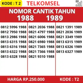 Nomor Cantik Telkomsel Tahun Lahir 1988 dan 1989 Support 5G Murmer