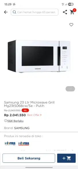 Ready stok microwave samsung murah