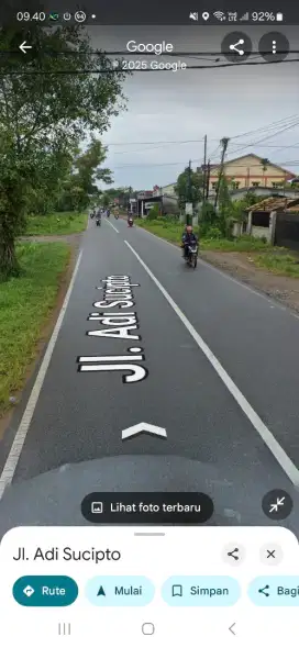 Tanah tepi jalan adisucipto ukuran 25 x 160
