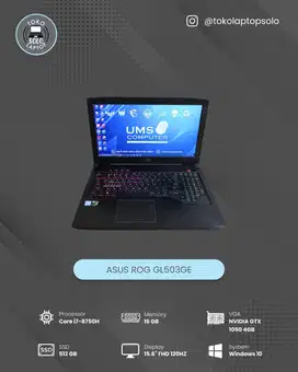 ASUS ROG GL503GE INTEL Core i7-8750H RAM 16GB SSD 512GB NVDIA GTX 1050