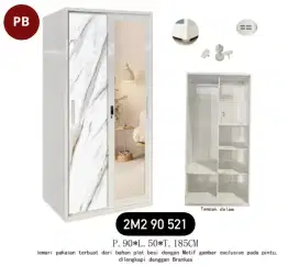 LEMARI PAKAIAN 2P PLAT BESI MINIMALIS