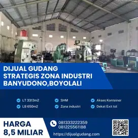 Dijual Gudang Strategis di Banyudono Boyolali luas 3313m BU!