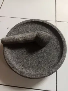Cobek satu set asli batu