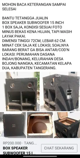 BOX SPEAKER SUBWOOFER 15 INCH