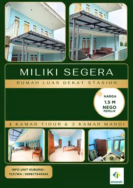 Rumah Luas Dekat Stasiun Bogor Legalitas SHM Dan IMB