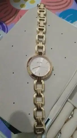 Jam tangan wanita fossil gold ori