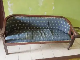 Kursi Set Kayu 2 kursi panjang 1 kursi biasa 2 meja