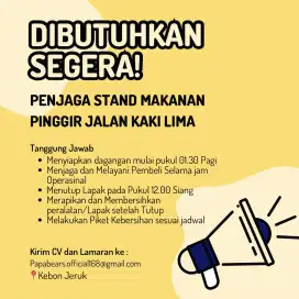 LOKER PENJAGA STAND MAKANAN PINGGIR JALAN