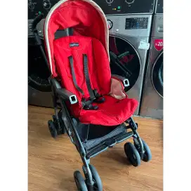 Peg Perego Stroller Piko P3 Stroler Merah Italia Ringan Dorongan Bayi