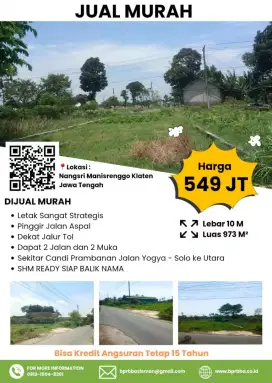 Jual Tanah Strategis Murah