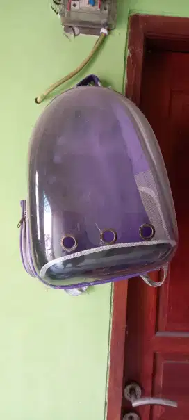 Tas ransel kucing ungu