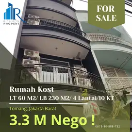 Jual kost 10 Kamar di Tomang sudah beroperasi Furnished strategis !