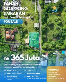 Dijual Tanah Super BUC Di Goa Gong Ungasan Jimbaran Bali