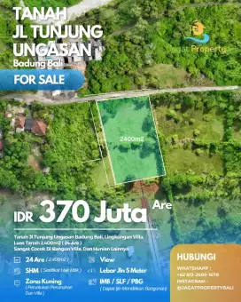 Dijual Lahan Sangat BUC Di Ungasan Dekat Ke Pantai Melasti Ungasan