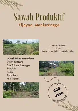 Tanah sawah produktif dekat pemukiman