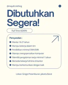 Lowongan kerja admin