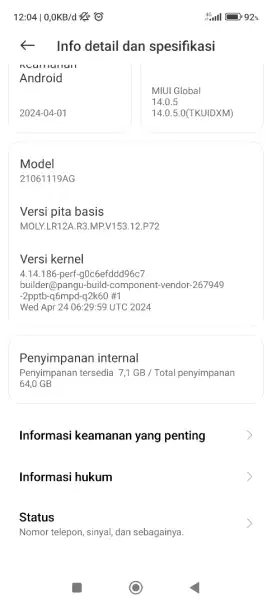 jual xiomi redmi 10 4/64 pecas no minus