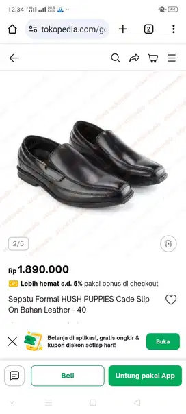 Sepatu hush puppies comfort ukuran 43