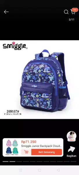 Tas sekolah anak smiggle TK or PAUD