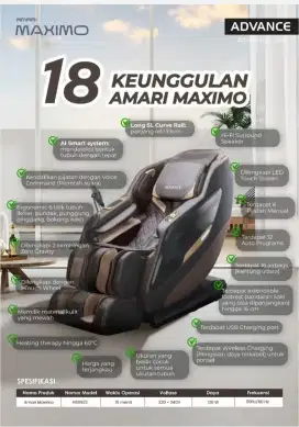 New Kursi Pijat Advance

Ukurannya panjang posisi tidur : 188 cm