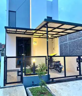 Kanopi minimalis Carpot dan taman