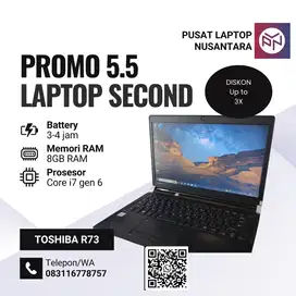 Laptop Core i7 gen 6 - Toshiba Dynabook B55 - Bisa Nego COD tasik