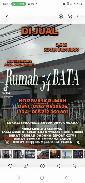 JUAL RUMAH HAK MILIK PRIBADI