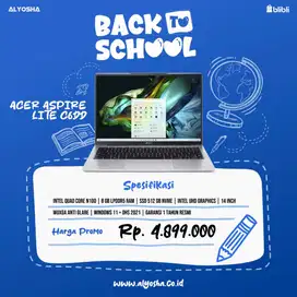 Promo Back To School Acer Aspire Lite AL14-31P-C6DD/Intel N100/8GB/512