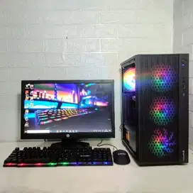 PC set Grafis i5 4590 RAM 16 SSD 256 VGA R7 240 4GB DDR5 LED 19in