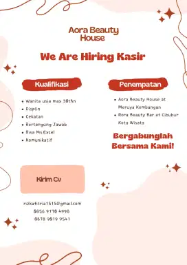 We are hiring Kasir