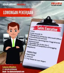 DI BUTUHKAN SALES FORCE ISUZU