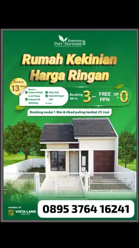 PURI HARMONI 8 – Rumah Murah Dekat BSD, Bonus Melimpah