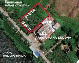 DIJUAL KAVLING BESAR 2000 METER DEPAN DANAU TANJUNG BUNGA POROS JALAN