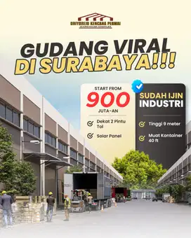 Dijual Unit READY Gudang Driyorejo bisa langsung dipakai untuk usaha