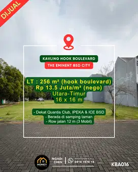 Kavling Hook Boulevard 256 m² The Eminent dekat sekolah IPEKA BSD