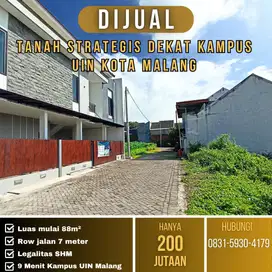 Tanah Kavling SHM 200 Jutaan Kota Malang Bukan Kabupaten